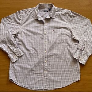 Izod Men’s Classic Fit Plaid Button Down Shirt Grey L